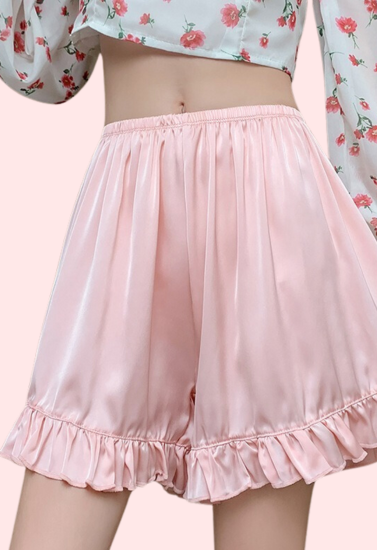 Women Ruffles Satin Faux Silk French Underwear Snazzyway